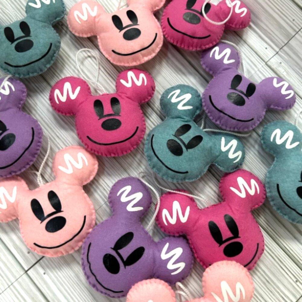 Christmas Mickey multicolor felt ornaments